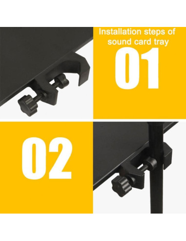 Bandeja Soporte para Micrófono con Abrazadera 24x17.5cm