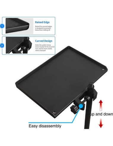 Bandeja Soporte para Micrófono con Abrazadera 24x17.5cm