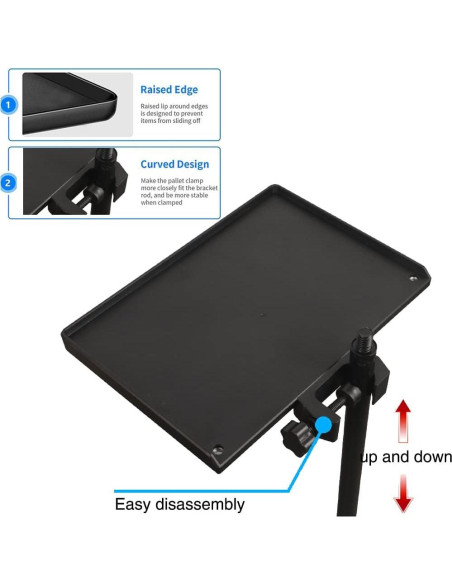 Bandeja Soporte para Micrófono con Abrazadera 24x17.5cm Bandeja Soporte para Micrófono con Abrazadera 24x17.5cm