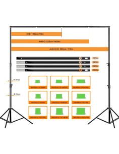Kit Soporte Fondo Fotográfico Tecdigbo 2x3m Ajustable 2