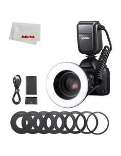 Flash Anular Macro Godox MF-R76 76Ws Batería 7.2V 3000mAh