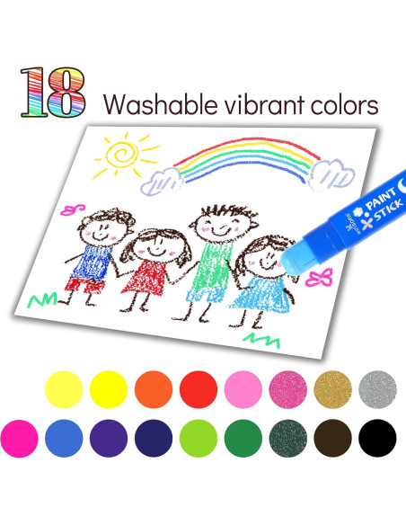 Barras de Pintura Tempera WINSONS 18 Colores Lavables