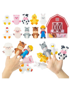 Títeres de Dedo COcnny - 11 Animales de Granja para Niños