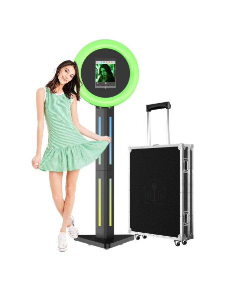 Cabina de Fotos Portátil HARZHI para iPad con Luz de Anillo