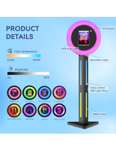 Cabina de Fotos Portátil HARZHI para iPad con Luz de Anillo 2