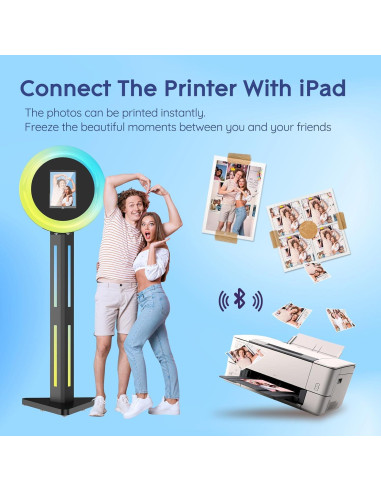 Cabina de Fotos Portátil HARZHI para iPad con Luz de Anillo