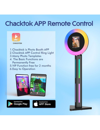 Cabina de Fotos Portátil HARZHI para iPad con Luz de Anillo