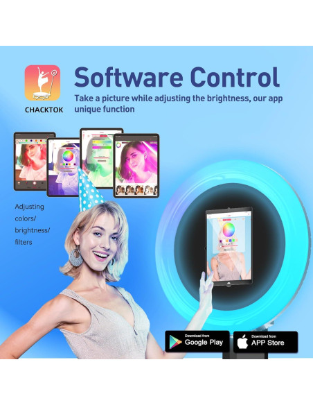 Cabina de Fotos Portátil HARZHI para iPad con Luz de Anillo