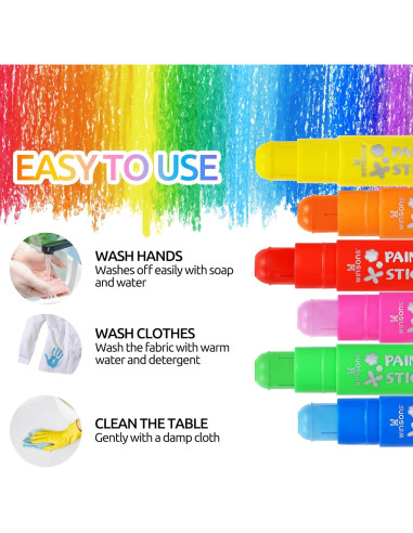 Barras de Pintura Tempera WINSONS 18 Colores Lavables