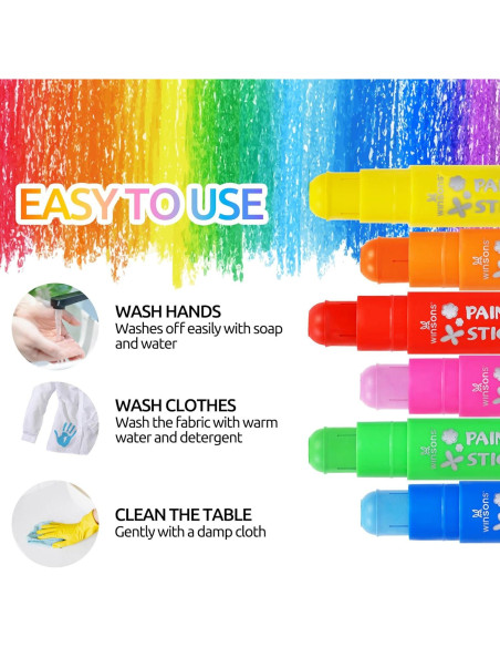 Barras de Pintura Tempera WINSONS 18 Colores Lavables
