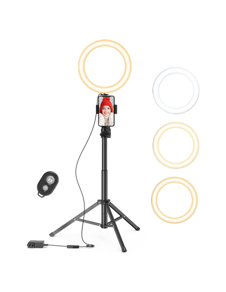 Luz de Anillo Selfie Fangflower 23 cm con Trípode 68-127 cm Luz de Anillo Selfie Fangflower 23 cm con Trípode 68-127 cm
