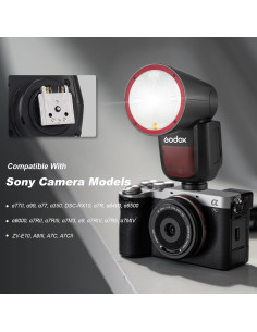 Flash Godox V1 S para Sony 76Ws 2600mAh TTL 1.5s Reciclaje 2