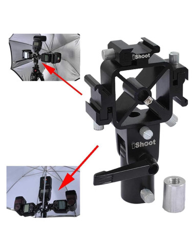 Soporte de Flash Universal iShoot IS-ST-DZ con Montura Tri-hot Shoe