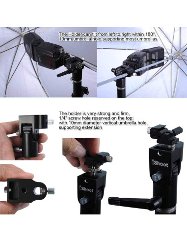 Soporte de Flash Universal iShoot IS-ST-DZ con Montura Tri-hot Shoe