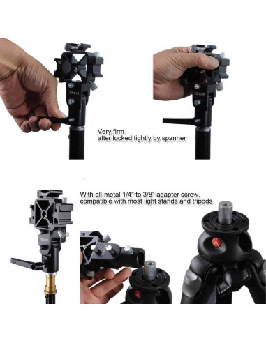 Soporte de Flash Universal iShoot IS-ST-DZ con Montura Tri-hot Shoe