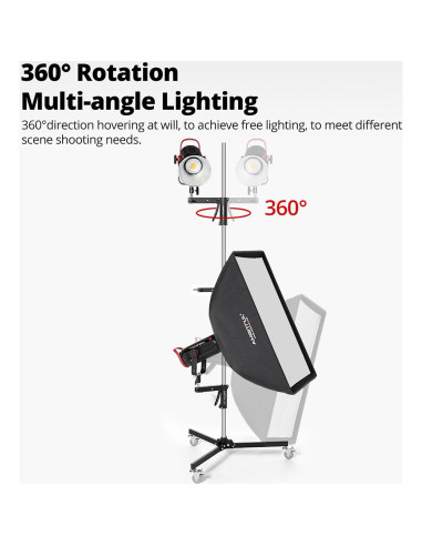 Soporte de Luz Móvil AMBITFUL AL250 Ajustable 1.98m
