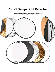 Kit de Reflector de Luz 5-en-1 TENBEST 80cm con Soporte Universal 2