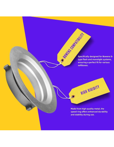 Adaptador de Anillo de Velocidad Fotoconic 152mm para Flash Bowens