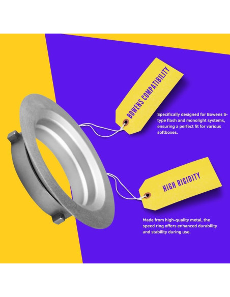 Adaptador de Anillo de Velocidad Fotoconic 152mm para Flash Bowens