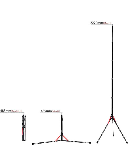 Soporte de Luz FOSOTO 2.2m Aluminio Plegable con Bolsa