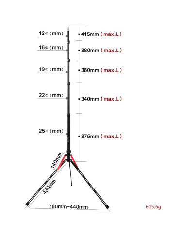 Soporte de Luz FOSOTO 2.2m Aluminio Plegable con Bolsa