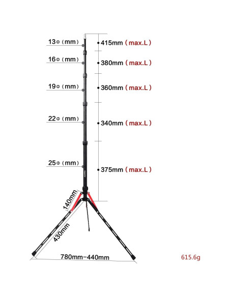 Soporte de Luz FOSOTO 2.2m Aluminio Plegable con Bolsa