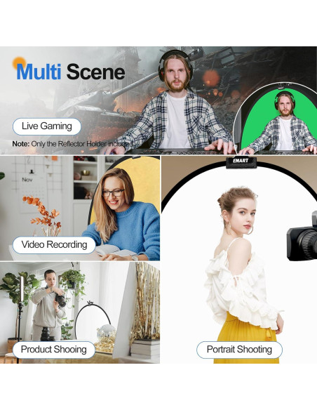 Soporte de Luz EMART 2.13 m Trípode Fotografía x2 + Reflector x2