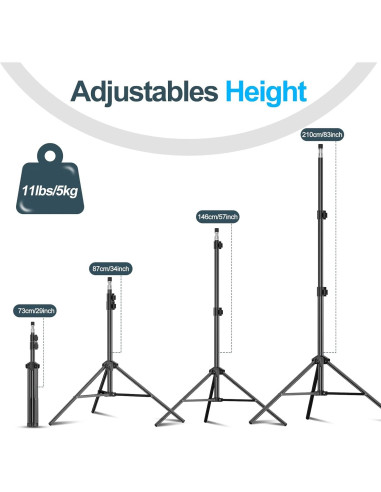Soporte de Luz EMART 2.13 m Trípode Fotografía x2 + Reflector x2