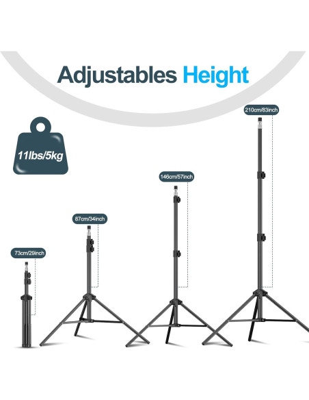 Soporte de Luz EMART 2.13 m Trípode Fotografía x2 + Reflector x2