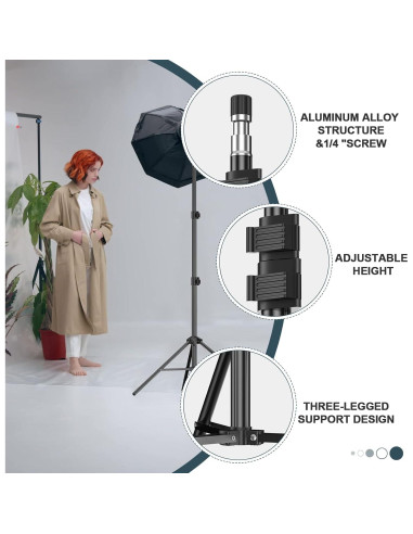 Soporte de Luz EMART 2.13 m Trípode Fotografía x2 + Reflector x2