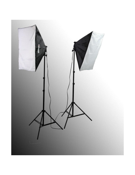 Kit de Iluminación de Estudio ePhoto H9004SB-69BWG con Fondos