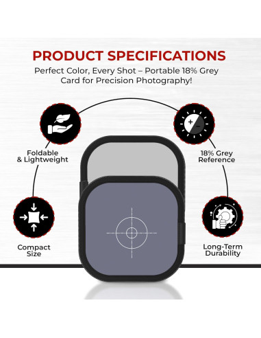 Tarjeta de Balance de Blancos 20cm Cámara Reflex Gris