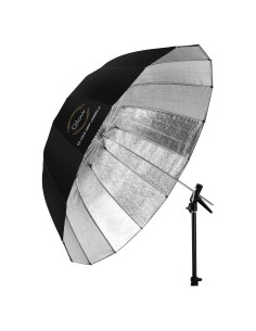 Paraguas Profundo Glow Easy Lock 129.54 cm Beadado Plateado
