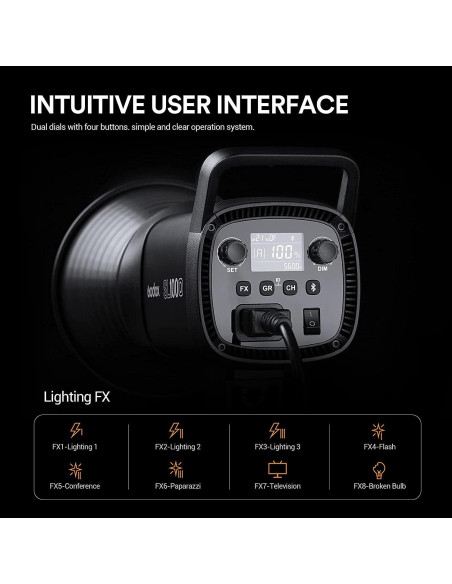 Godox SL100D Luz LED Video 100W 5600K 32100Lux Montura Bowens Godox SL100D Luz LED Video 100W 5600K 32100Lux Montura Bowens