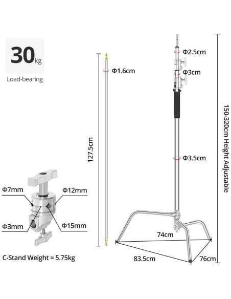 Soporte de Luz AMBITFUL C Stand con Brazo Extensible 320cm