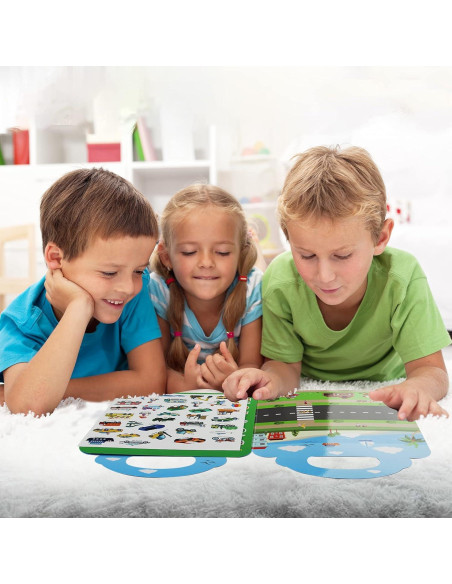 Libro de Pegatinas Reutilizables AEAHALY Granja Dinosaurios Libro de Pegatinas Reutilizables AEAHALY Granja Dinosaurios