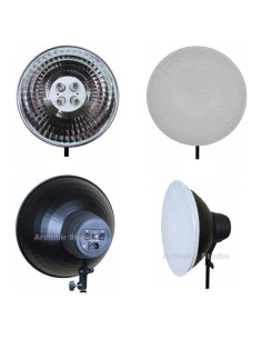 Lámpara de estudio Ardinbir 4 cabezales con reflector 38 cm