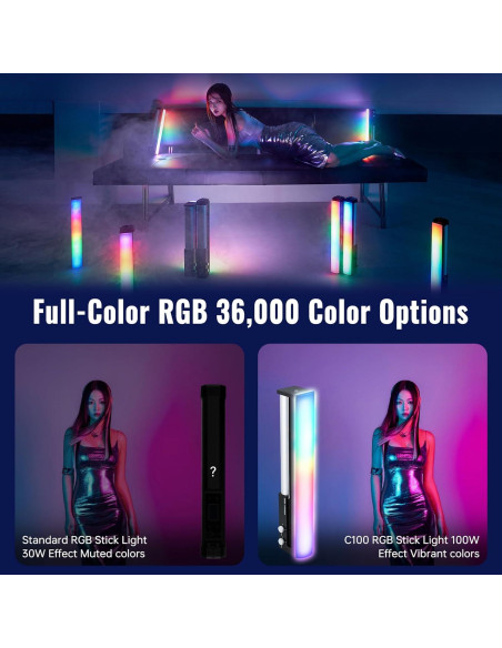 ZHIYUN C100 Luz de Video LED Bi-Color 100W 2700K-6500K ZHIYUN C100 Luz de Video LED Bi-Color 100W 2700K-6500K