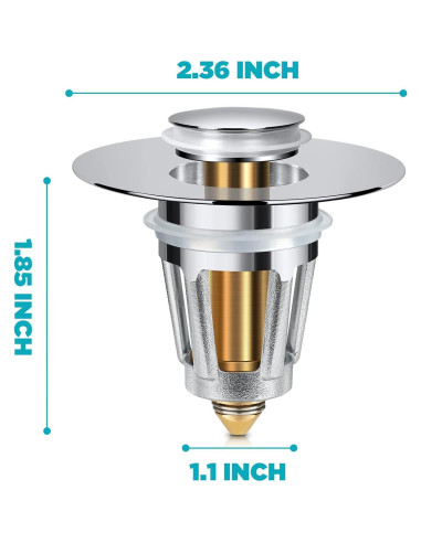 Tapón de Lavabo Universal DZOFXMI, Acero Inoxidable, Anti-obstrucción