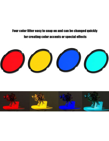 Lente Fresnel Fotga 10x Montura Bowens con 4 Filtros Coloridos