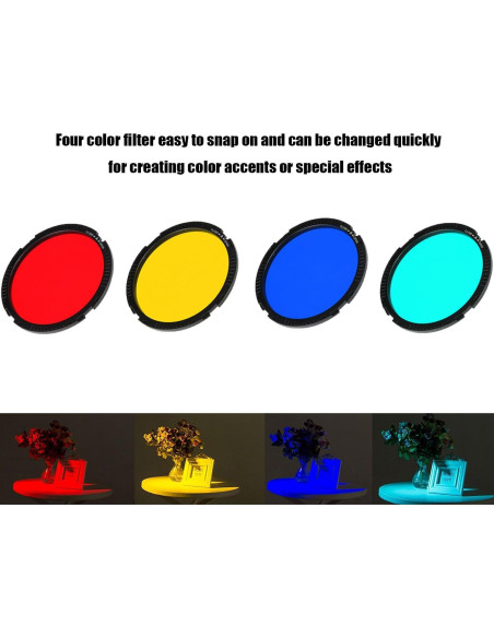 Lente Fresnel Fotga 10x Montura Bowens con 4 Filtros Coloridos