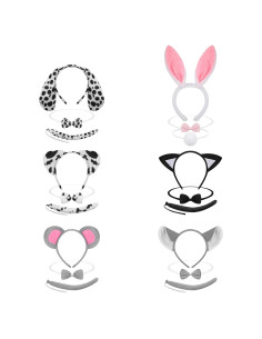 6 Conjuntos Diademas Animales Zoológico Fiesta Cumpleaños