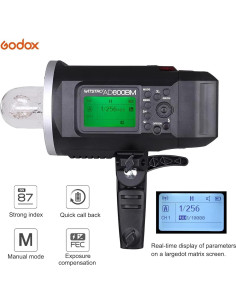 Flash Godox AD600BM 600Ws Inalámbrico con Batería 8700mAh 2