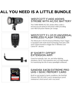 Estroboscopio Westcott FJ400 400W con Batería y Accesorios 2