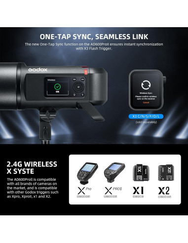 Flash Estroboscópico Godox AD600 Pro II 600W TTL Inalámbrico