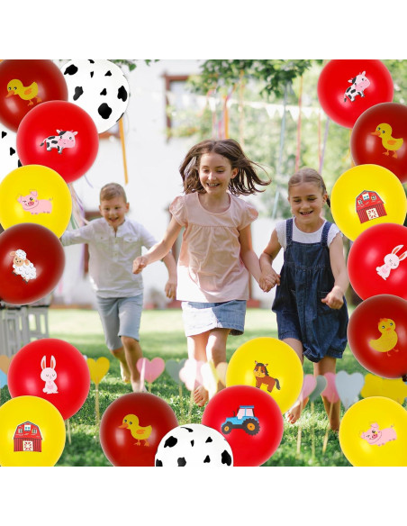 50 Globos de Animales de Granja Whaline 30 cm Rojo y Marrón