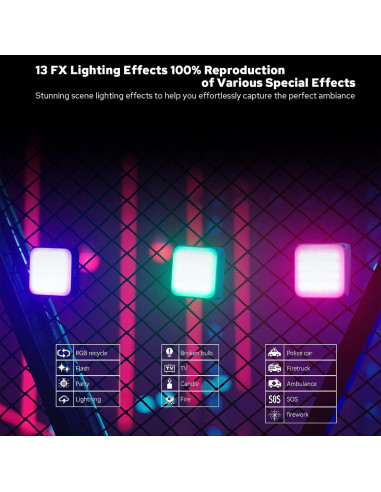 Panel de Luz LED RGB ZENIKO VS5 R 36000 Colores 2500K-8500K