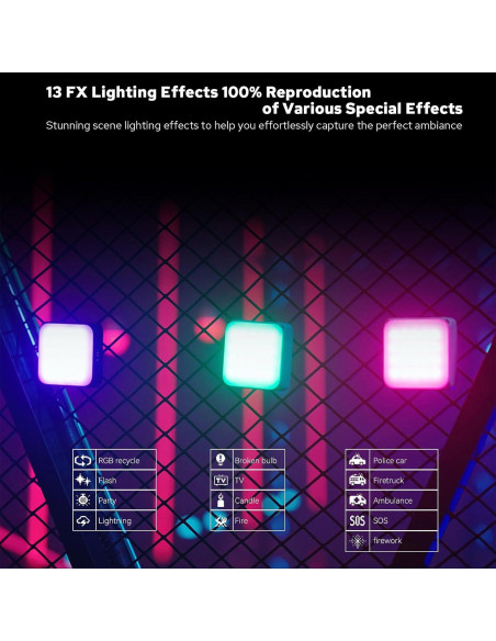 Panel de Luz LED RGB ZENIKO VS5 R 36000 Colores 2500K-8500K