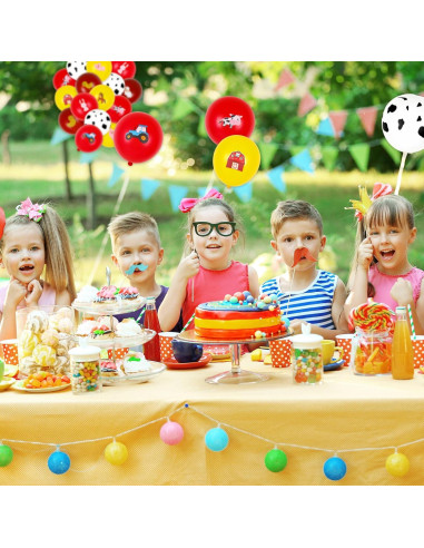 50 Globos de Animales de Granja Whaline 30 cm Rojo y Marrón