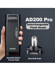 Flash Godox AD200Pro 200Ws Estudio Inalámbrico TTL 2.4G 2